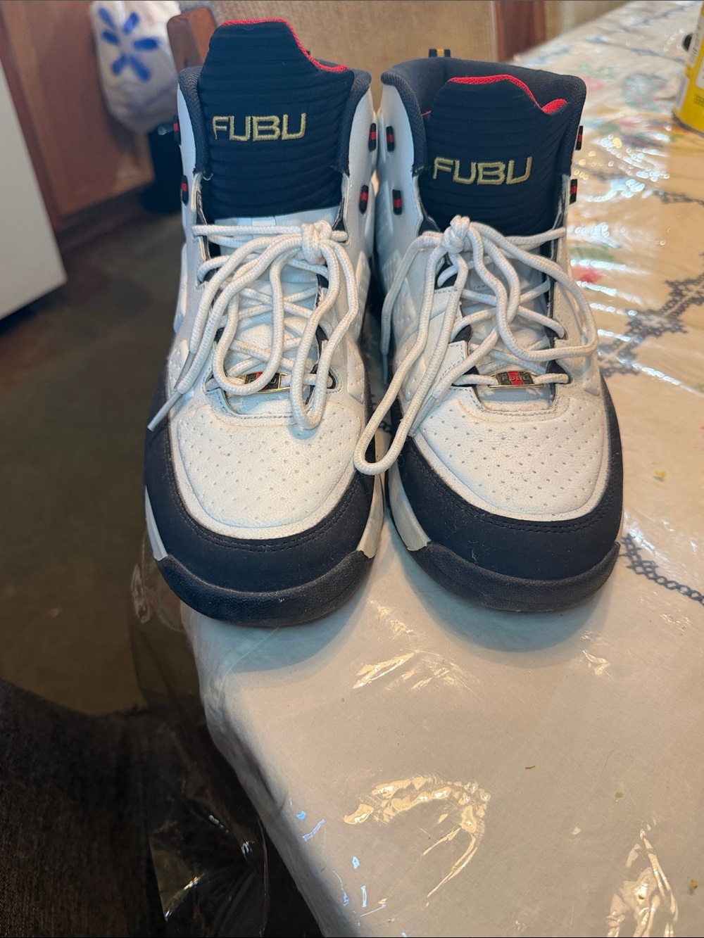 FUBU Kids White, Black & Red High-Top Sneakers